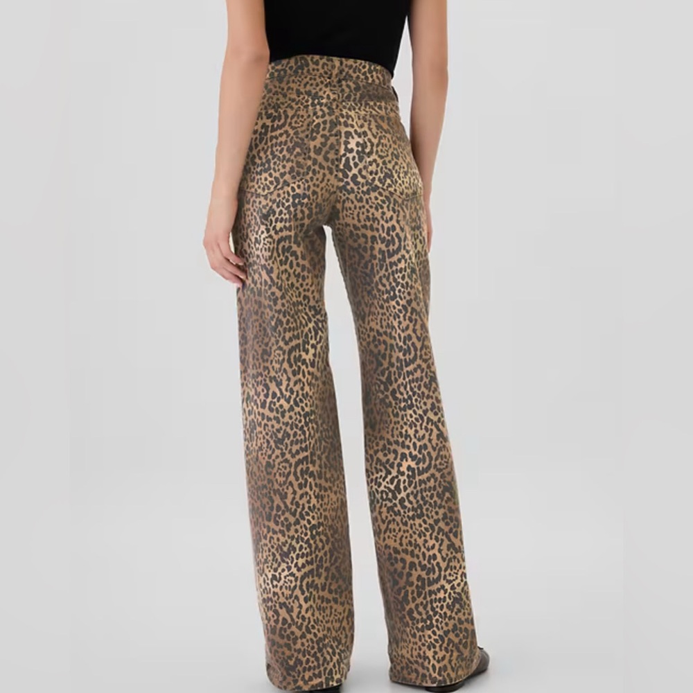 Gap High Rise Wide-Leg Leopard Print BoHo Denim Jeans NWT 8/29 Regular NWT - Picture 4 of 6